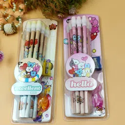 preili's BTS 3A HB Yellow Pencil Print with Eraser and sharpener - Pack of 24Pc Pencil-picture-18