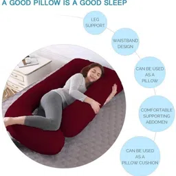 aastha bhardwaj J Shape Polyester Fibre Solid Pregnancy Pillow Pack of 1-picture-37