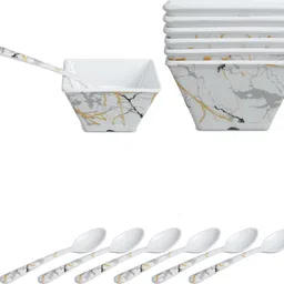 Pack of 12 Melamin Bataniya Triple Coated 12-Piece Serving Bowl Set, a fusion of elegance Dinner Set-picture-11