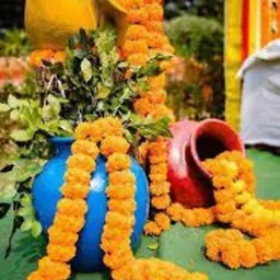 wdecor Orange Marigold Artificial Flower image 4