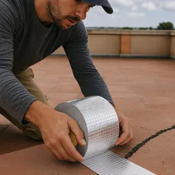 vonity Strong butyl adhesive for permanent bonding Heavy-Duty | Aluminum Foil + Butyl Rubber | Leak Sealing Tape Extra-wide 4-inch coverage for large cracks & joints (Manual)-picture-28