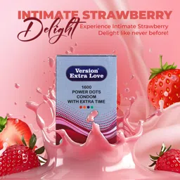 version extra love Extra Time with Extra Dotted Strawberry Flavored Condom for Men - Honeymoon Set Condom image 4