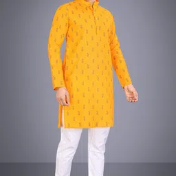 sopani Men Cotton Blend Kurta Pyjama Set-picture-16