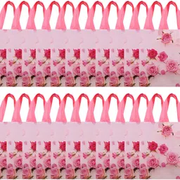 PVC Gulab Bags for Lunch-Grocery-Shopping|Pack of 24|Pink Pack of 24 Grocery Bags-image-35