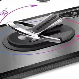 P s retail 360° Rotatable 2 in 1 Finger Ring Holder with Car Mount - (Silver) - 1 Pc/Pack Mobile Holder image 4