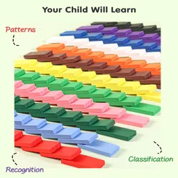 firstcry intelliskills 120 Pcs Wooden Domino Block Set | Educational & Learning Activity Game for Kids image 3