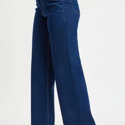 drewin Women Boyfriend High Rise Dark Blue Jeans image 3