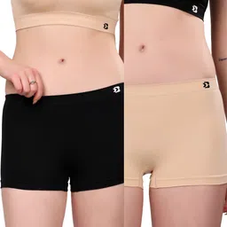 belleintimo Pack of 2 Women Boy Short Black, Beige Panty-picture-15
