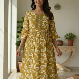 avs Women Paisley, Embroidered, Printed Cotton Rayon Anarkali Kurta-picture-11