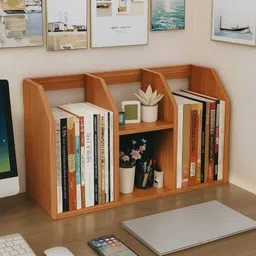 smart shoppee Book Shelf, Bookshelf for Office Desk, Wooden Book Shelf Home Decor Engineered Wood Open Book Shelf image 1