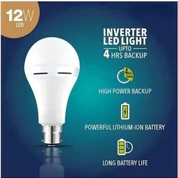 gold nation 12W Inverter Led AC-DC Bulb Emergency Light Rechargeable Bulb 4 Hr Backup Pack-2 4 hrs Bulb Emergency Light image 5