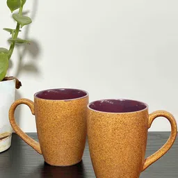 Folkstorys Brown Set of 2 Ceramic Glossy Mugs 300 ml Each-picture-11