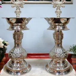 Sigaram Pure German Silver Peacock Diya Samai Deepa-image-83