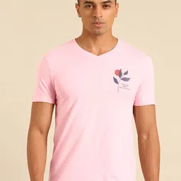 Being Human V-Neck Pure Cotton T-shirt with Minimal Print-picture-18