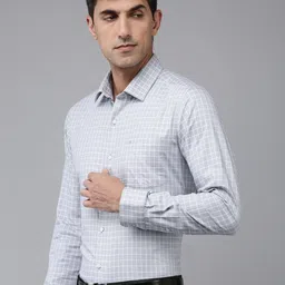 Arrow Manhattan Slim Fit Checked Pure Cotton Formal Shirt-image-93