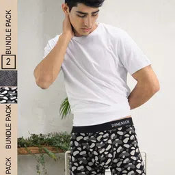 DAMENSCH Men Anti Bacterial Pack Of 2 Printed Boxer Trunk-image-40
