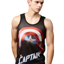 Marvel by Wear Your Mind Men Black Printed Round Neck T-shirt-image-12