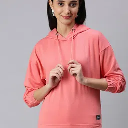 abof Women Peach-Coloured Solid Hooded Sweatshirt-picture-26