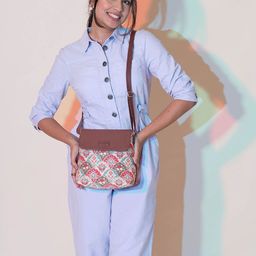 ZOUK Ethnic Motifs Printed Structured Sling Bag-picture-17
