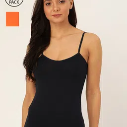 Lady Lyka Women Pack Of 2 Solid Adjustable Straps Camisoles CAMI-04-NBLU-ORG-picture-21