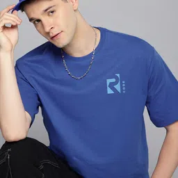 R.Code by The Roadster Life Co. Men Brand Logo Printed Oversized T-shirt-picture-14