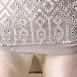 House of Pataudi Embroidered Mandarin Collar Mirror Work Jashn Kurta image 5