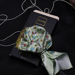 PELUCHE Men Green Cartoon Character Pocket Square-image-4