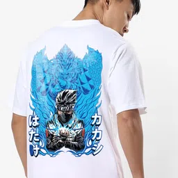Crazymonk Unisex Kakashi with Susanoo Anime Oversized Cotton T-shirt-image-13
