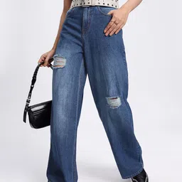 glitchez Women Luxe DriftBaggy Wide Leg Jeans-picture-33