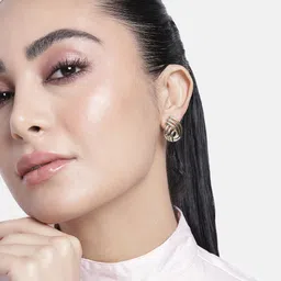 Estele Gold-Plated Contemporary Studs Earrings-picture-11