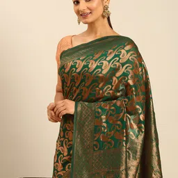 SANGAM PRINTS Paisley Woven Design Saree image 1