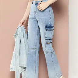 Harvard Women Flared High-Rise Light Fade Stretchable Jeans-picture-11