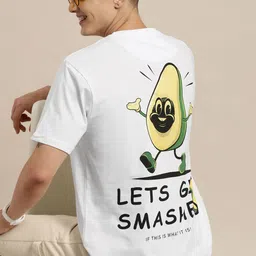 HERE&NOW Printed Drop-Shoulder Sleeves Pure Cotton T-shirt-picture-47