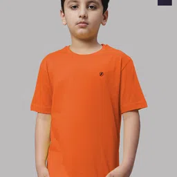 Friskers Boys Orange 2 V-Neck Pockets T-shirt-image-46