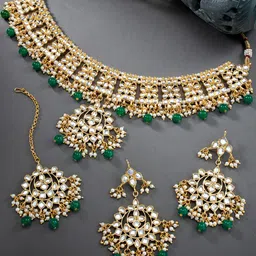 Peora Gold-Plated Kundan Studded Long Jewellery Set-picture-33