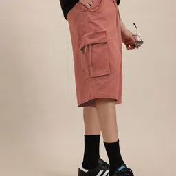 The Roadster Life Co. Men Skater Fit Pure Cotton Cargo Shorts-image-47