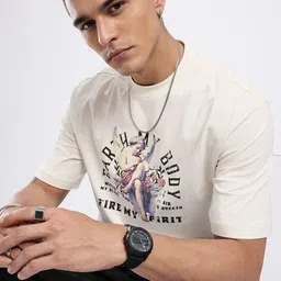 glitchez Urban Cool Graphic Printed Relaxed Fit T-shirt-image-97