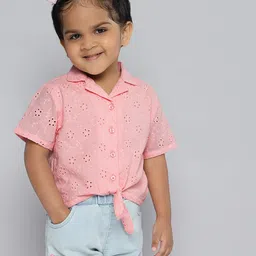 HERE&NOW Girls Pure Cotton Schiffi Shirt Style Top-picture-56