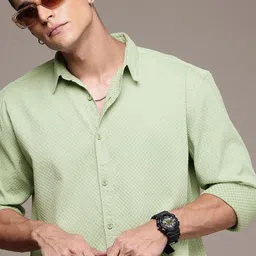 The Roadster Lifestyle Co. Textured Relaxed Fit Casual Shirt-image-32