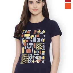 Fabflee Women Multicoloured 3 Printed T-shirt-picture-24