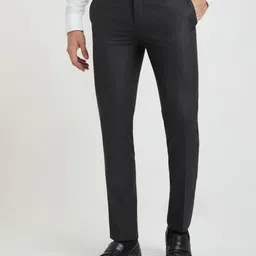 Raymond Men Textured Slim Fit Formal Trousers-picture-25