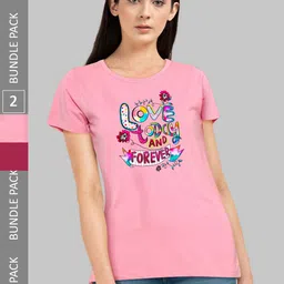 CHOZI Pack Of 2 Printed Cotton Bio Finish T-shirt-picture-20