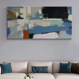 999Store Grey & Blue Canvas Abstract Wall Paintings-picture-23