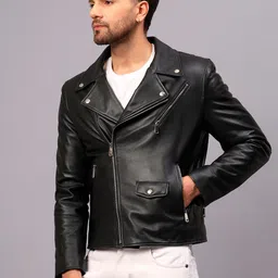 Saint G Leather Water Resistant Biker Jacket-picture-17
