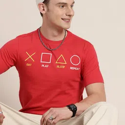 HERE&NOW Pure Cotton Geometric Printed T-shirt image 1