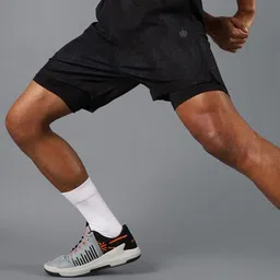 CULT Men Black Urban Camo Run Built-in Shorts-image-13