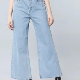 Tokyo Talkies Women Blue Flared High-Rise Clean Look Jeans-image-98