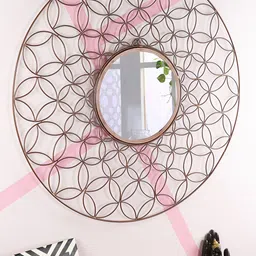 Home Sparkle Copper leaf Glass Wall Mirror-image-62