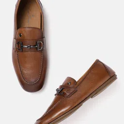 Louis Philippe Men Leather Horsebit Loafers-picture-28