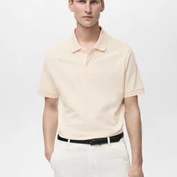 MANGO MAN Men Polo Collar Pure Cotton T-shirt-picture-57